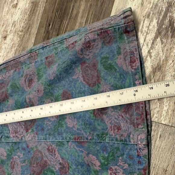 NWT Vintage 80s Sunset Blues Chic Floral Womens 3 Denim Jean Skirt USA Deadstock - Picture 6 of 8